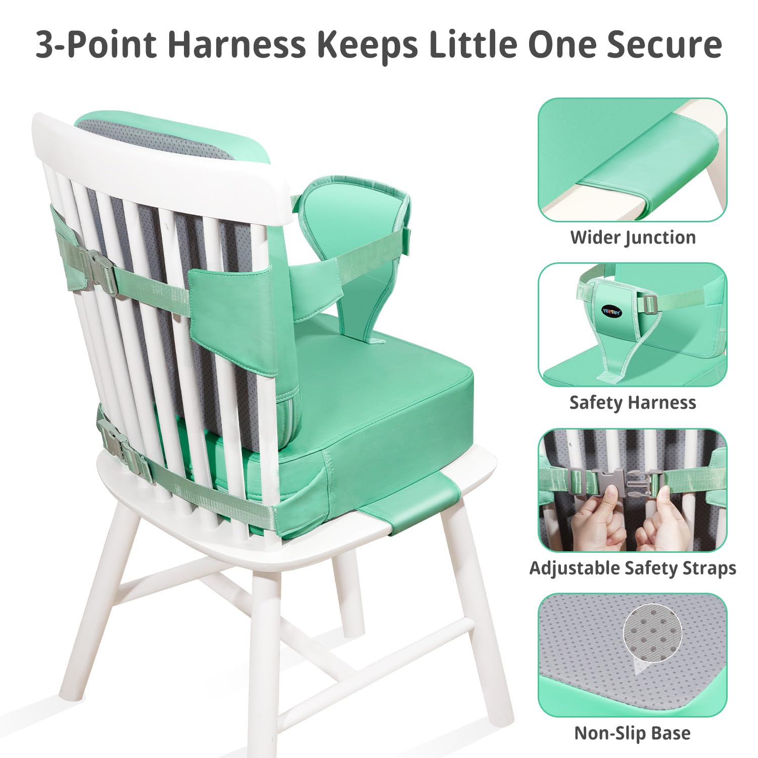 YONTINY booster seat cover removal via zipper for easy cleaning