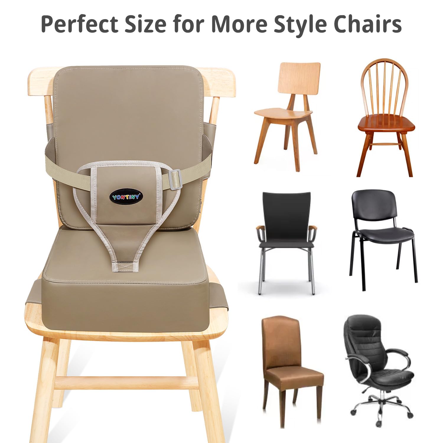 Zippered cover of YONTINY booster seat for easy deep cleaning