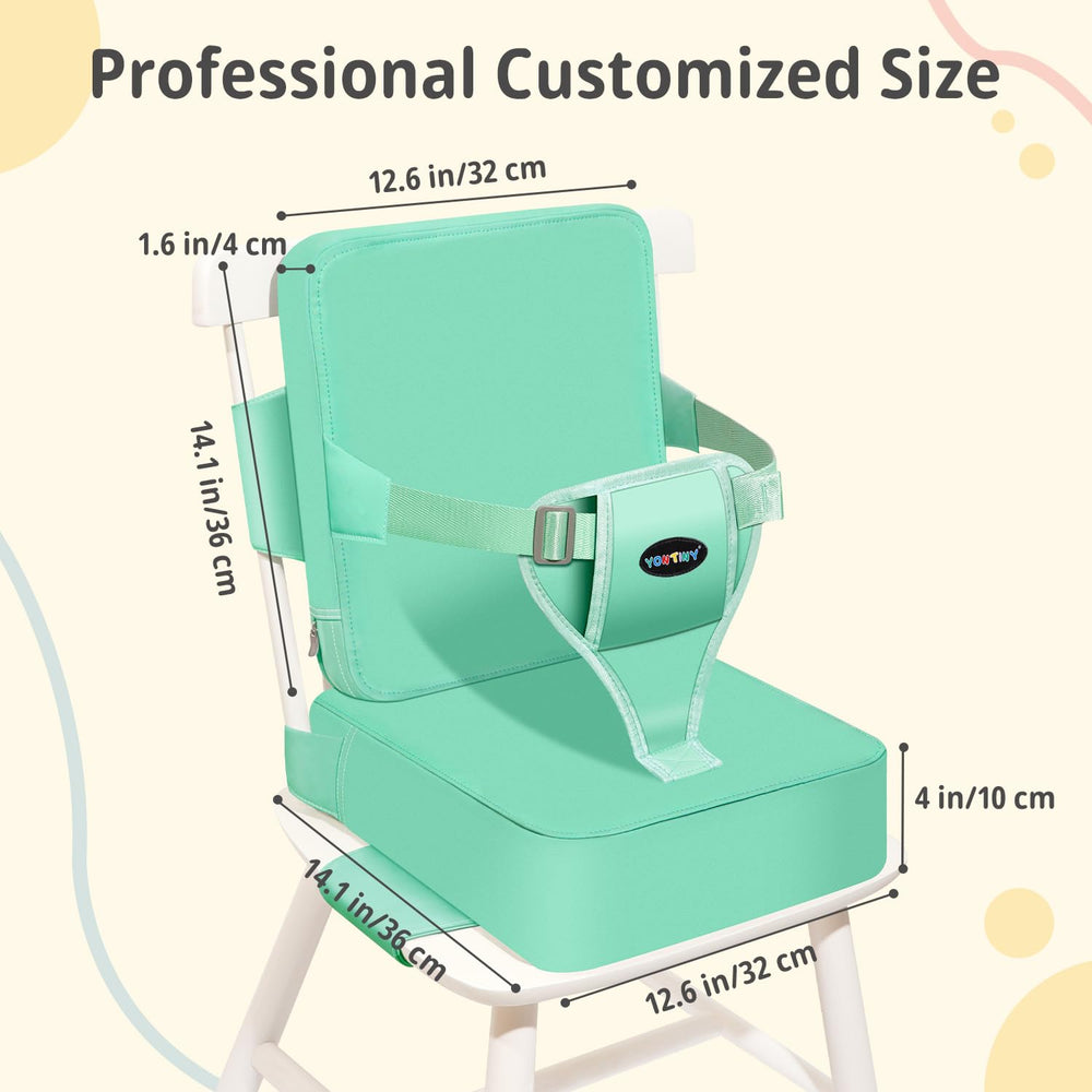 YONTINY booster seat with adjustable straps secures on most chairs