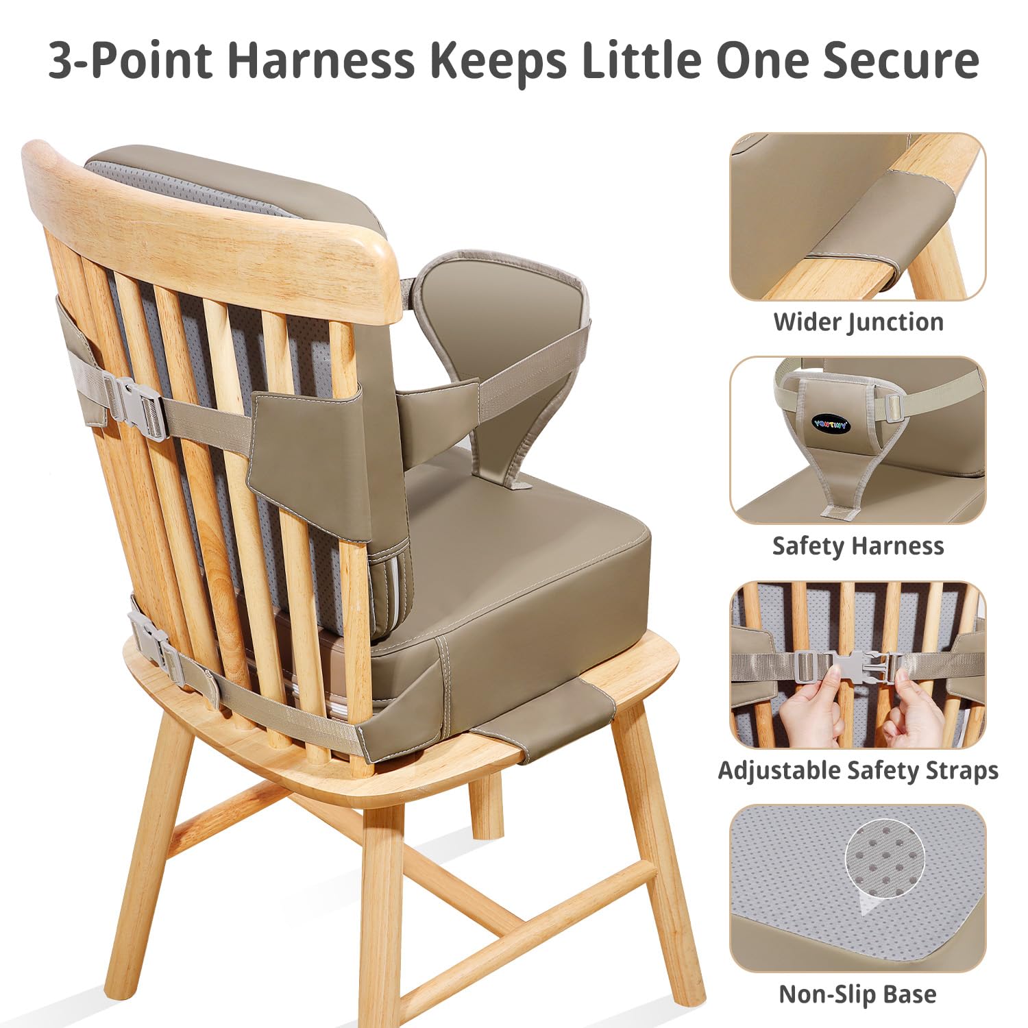 Travel-friendly, lightweight YONTINY booster seat for outings