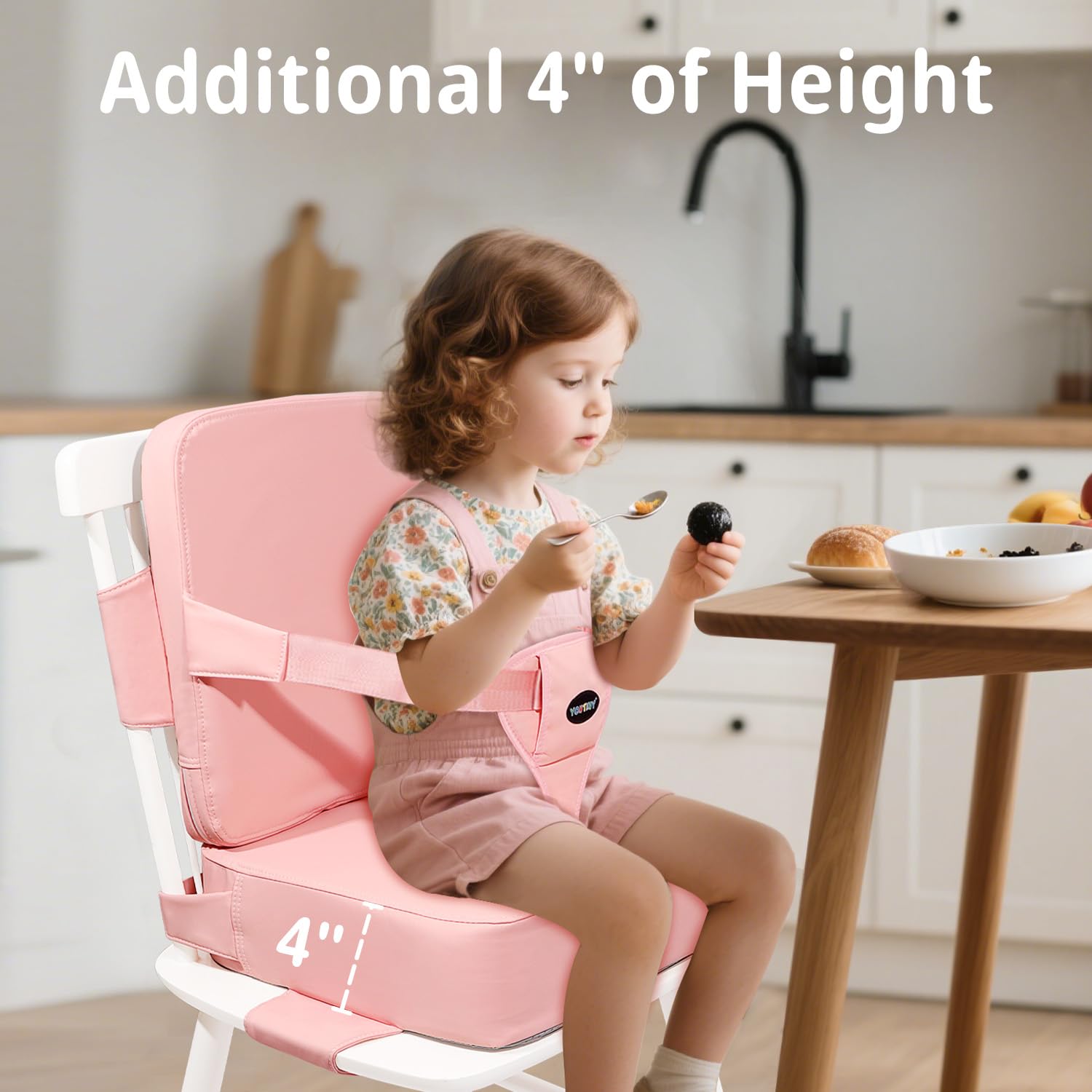 YONTINY booster seat in waterproof PU leather for quick cleanup