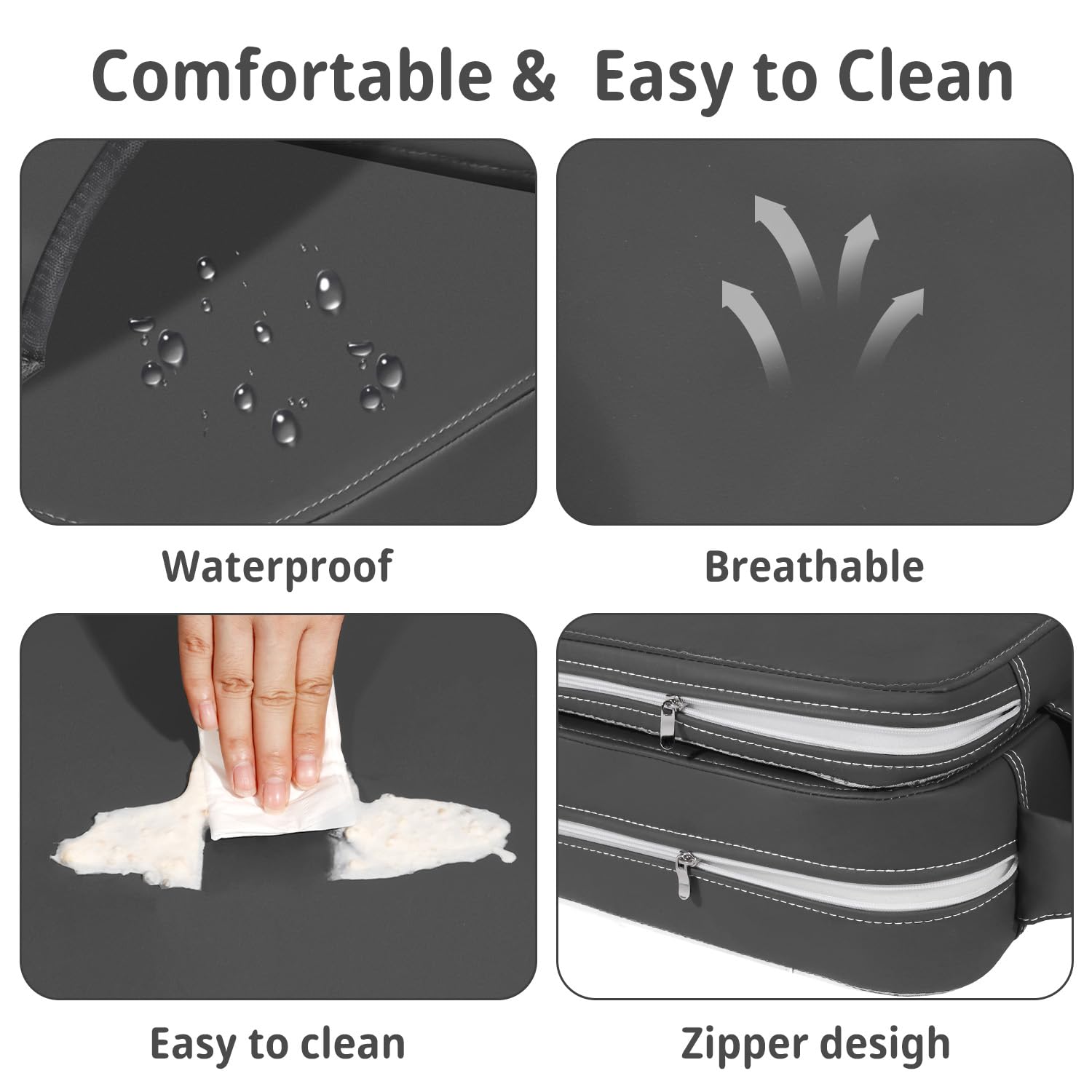 YONTINY booster seat zipper-covered cover ready for quick removal and cleaning