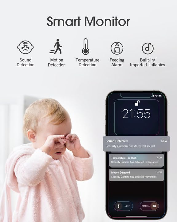 Yonvim 7000mAh battery powering the baby monitor