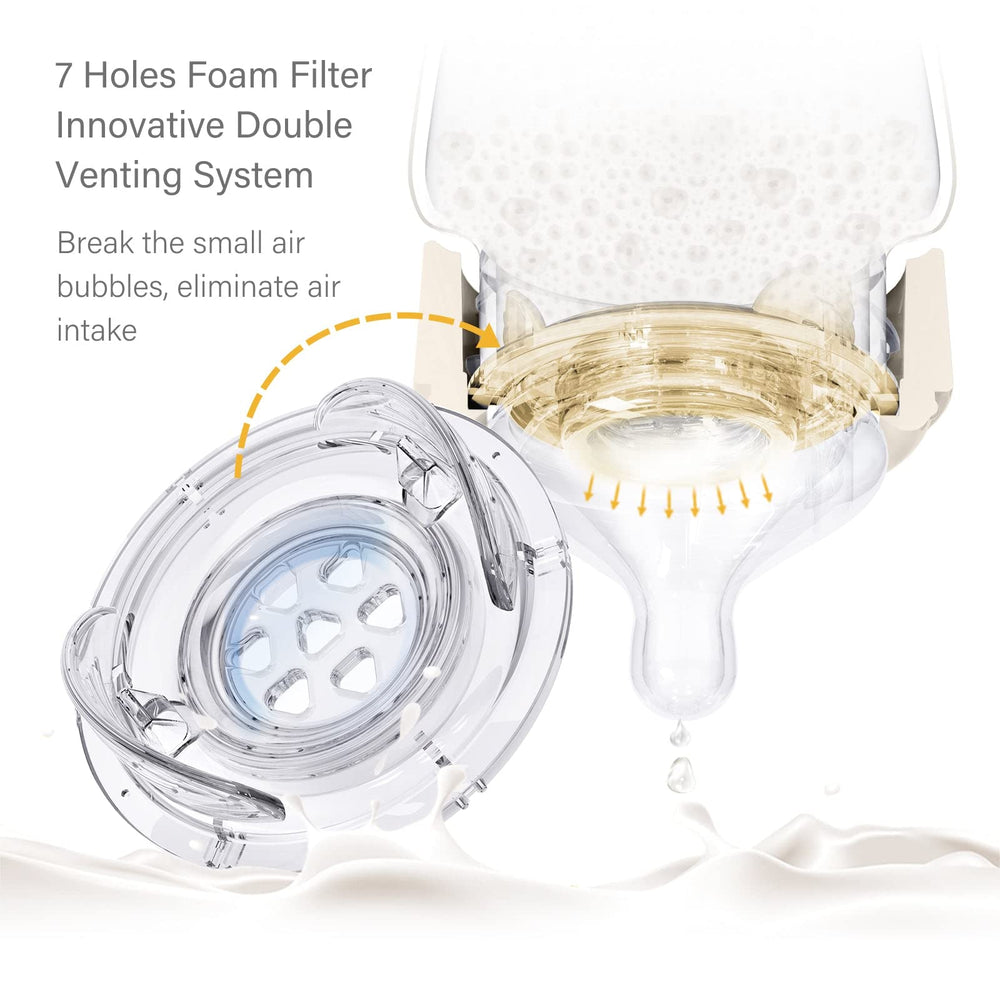 Yooforea 360-degree anti-colic venting reduces air bubbles