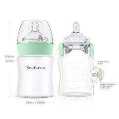 Yooforea anti-colic venting system reduces air bubbles during feeding.