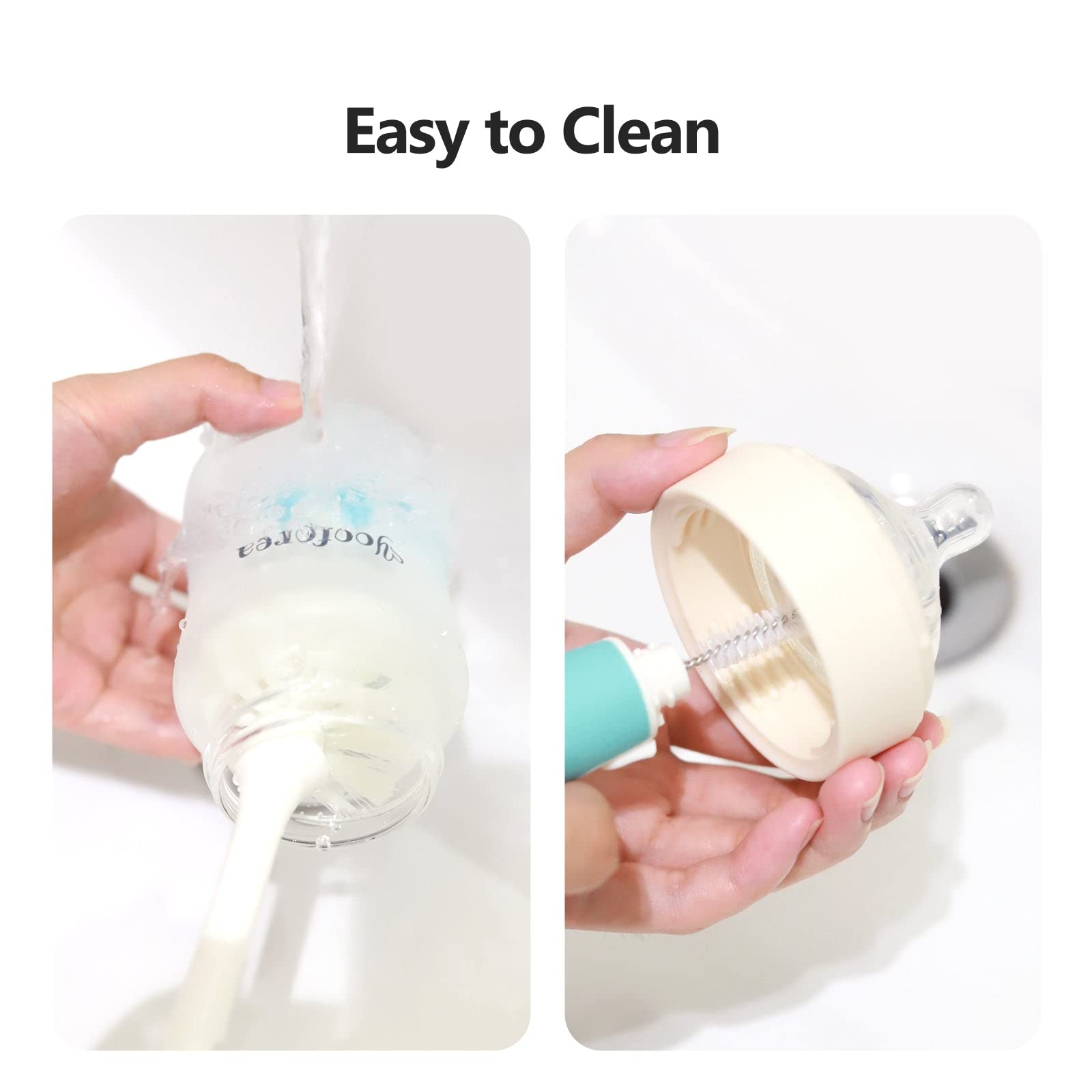 Two-pack Yooforea bottles in cream color, compact storage ready.