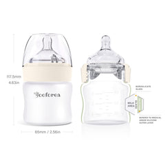 Yooforea anti-colic venting bottle, mid-section view, smoother milk flow possible.