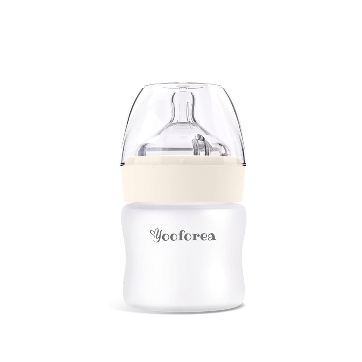 Yooforea silicone-coated glass bottle anti-colic display with protective coating