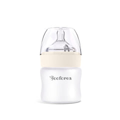 Yooforea silicone-coated glass bottle anti-colic display with protective coating