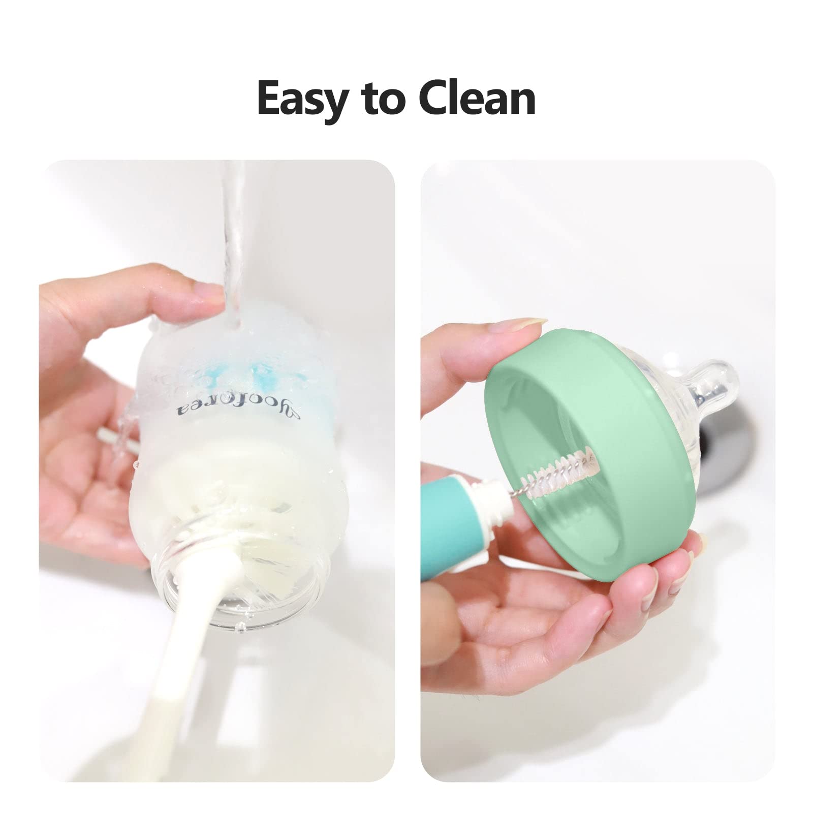 Yooforea stable base design helps prevent tipping during feeding.