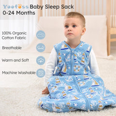 Yoofoss 1-5 tog sleep sack demonstrates versatile warmth with organic cotton