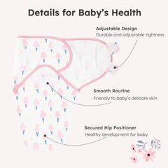 Yoofoss adjustable swaddle with hook-and-loop for a snug, customizable fit.