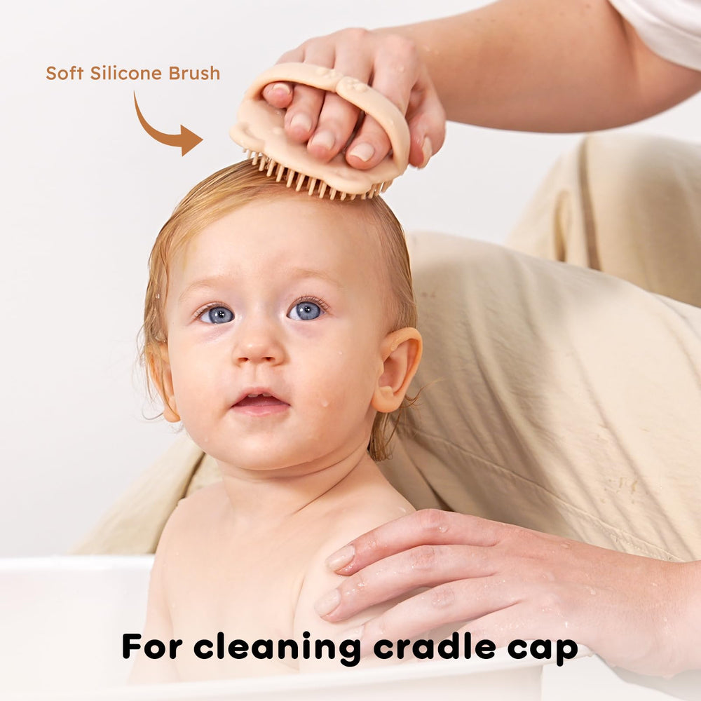 Yoofoss baby brush with goat hair for sensitive infant scalp care