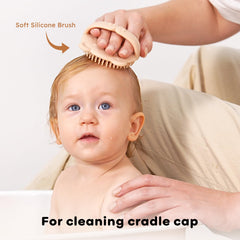 Yoofoss baby brush with goat hair for sensitive infant scalp care