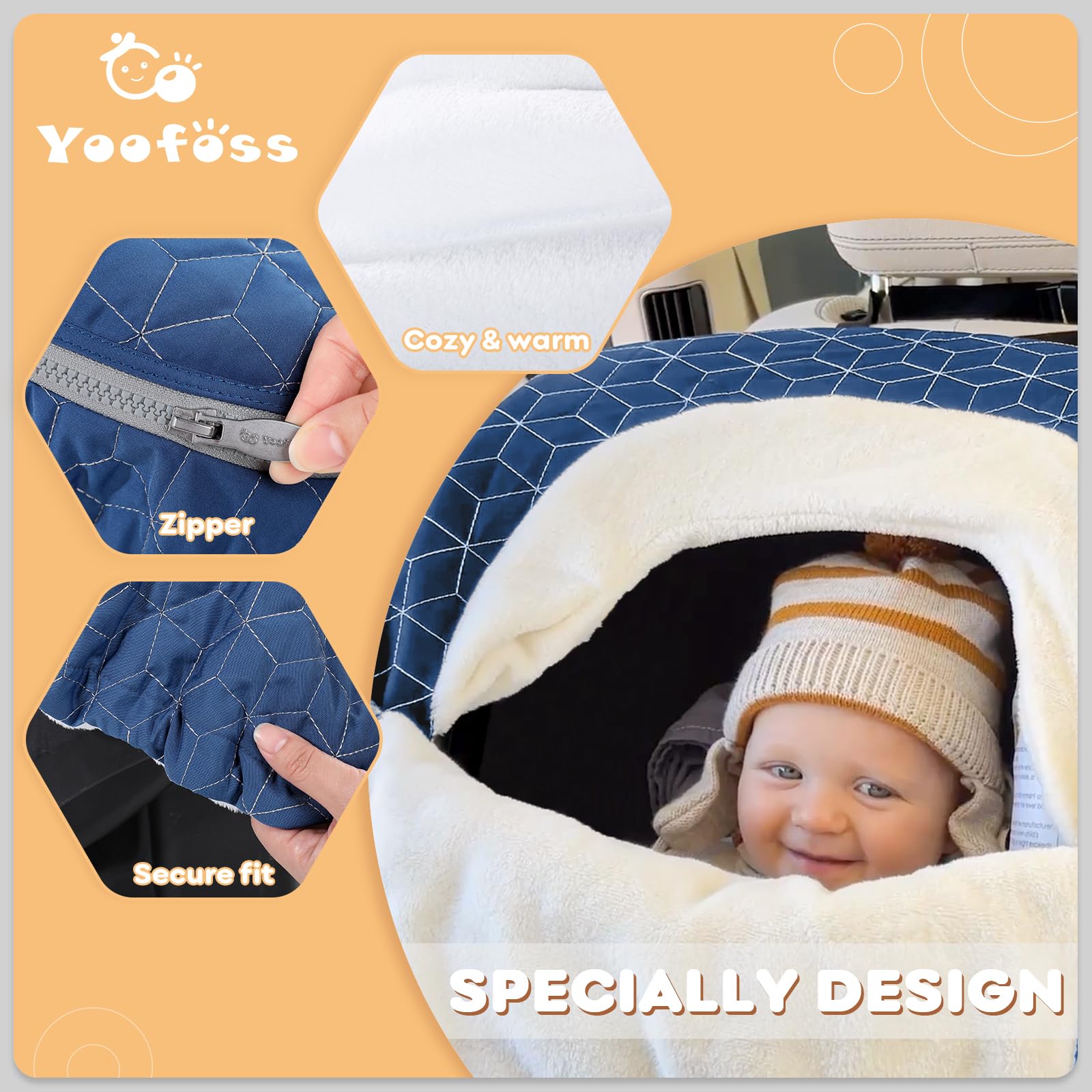 Yoofoss elastic bottom fit ensures universal compatibility with car seats and strollers