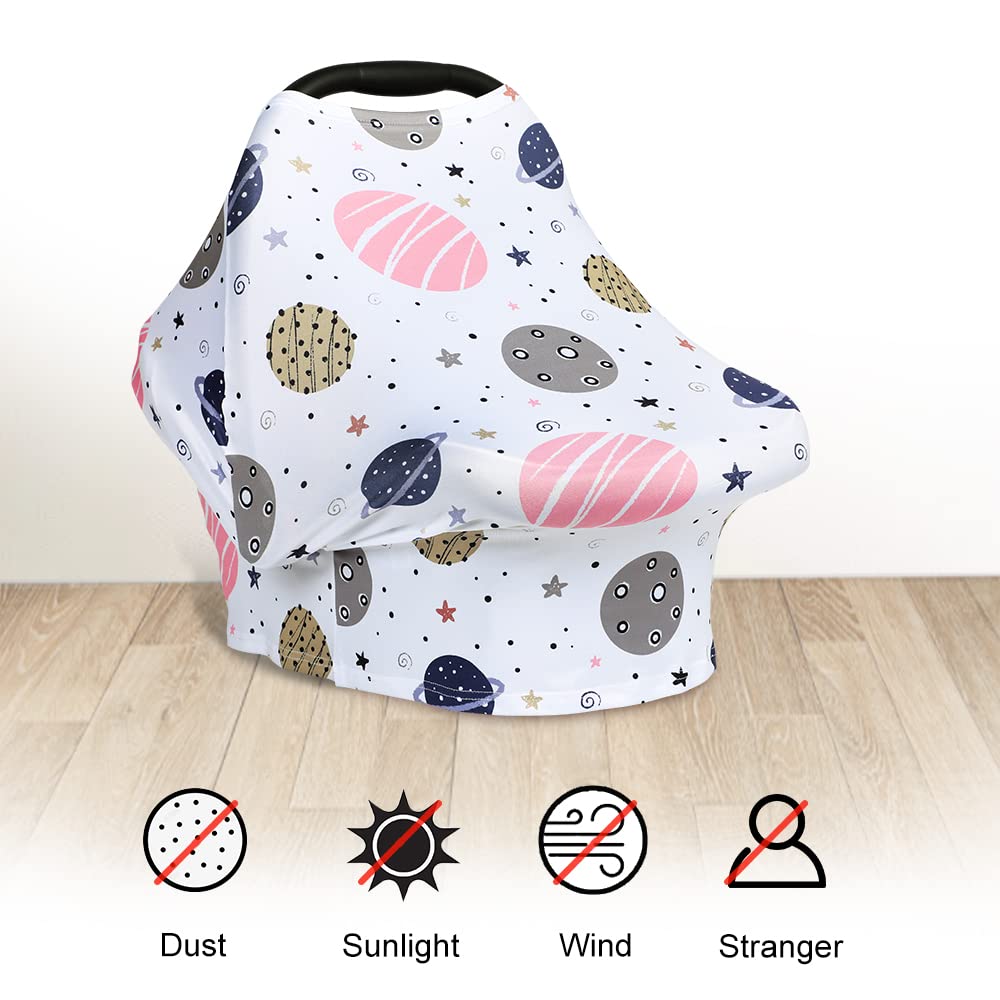 Yoofoss car seat cover ensures privacy and shade for your little one.