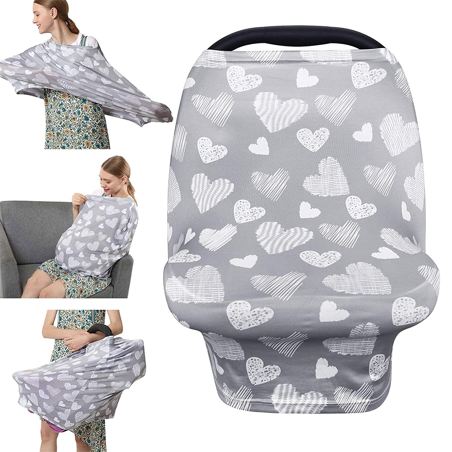 Yoofoss baby car seat cover offers shade and protection during outings.