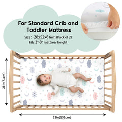 Yoofoss fitted cloud crib sheet showing secure 360-degree fit around mattress