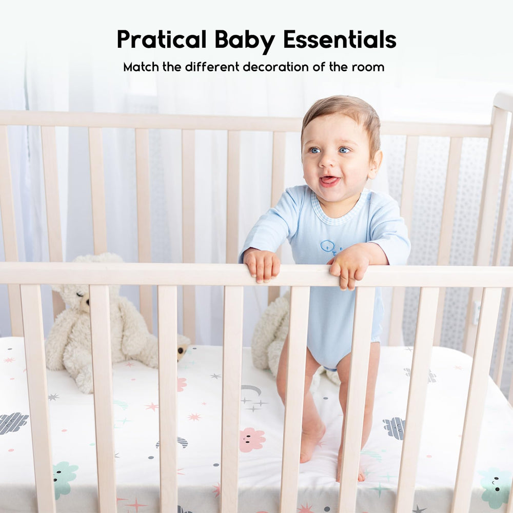 Yoofoss crib sheets in varied colors for nursery coordination