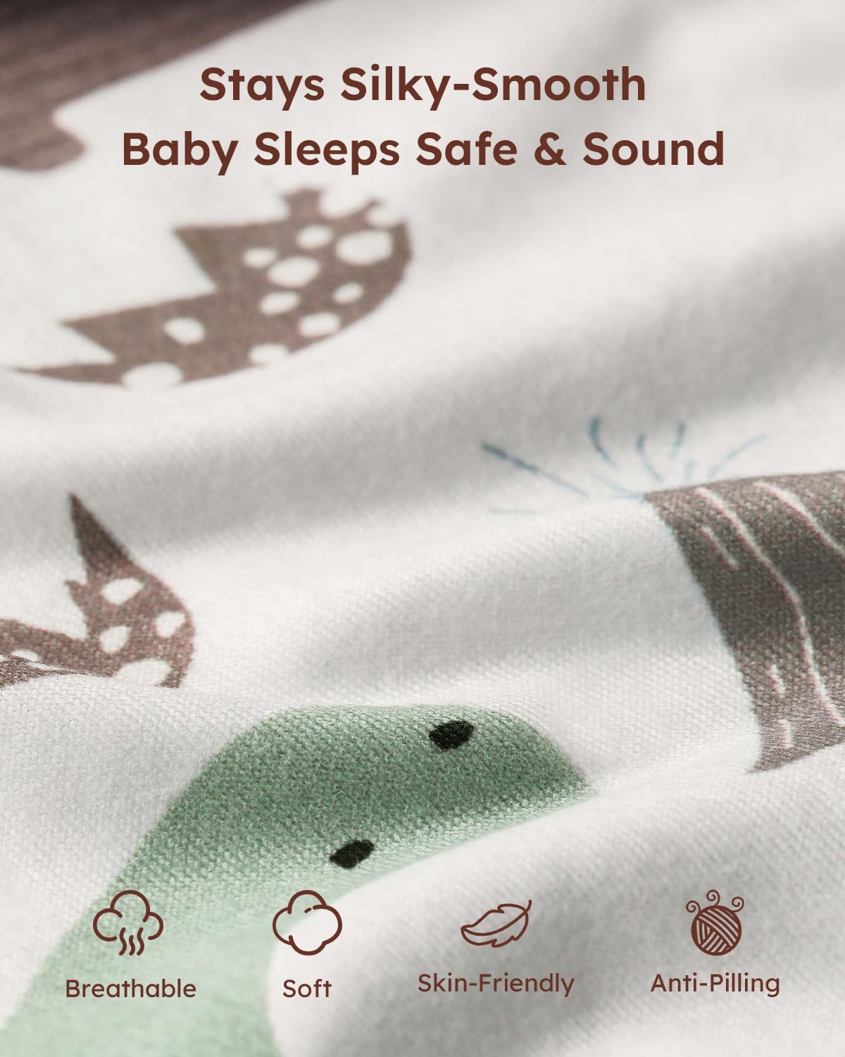 Yoofoss crib sheets snug fit on standard crib mattresses with secure elastic edge.