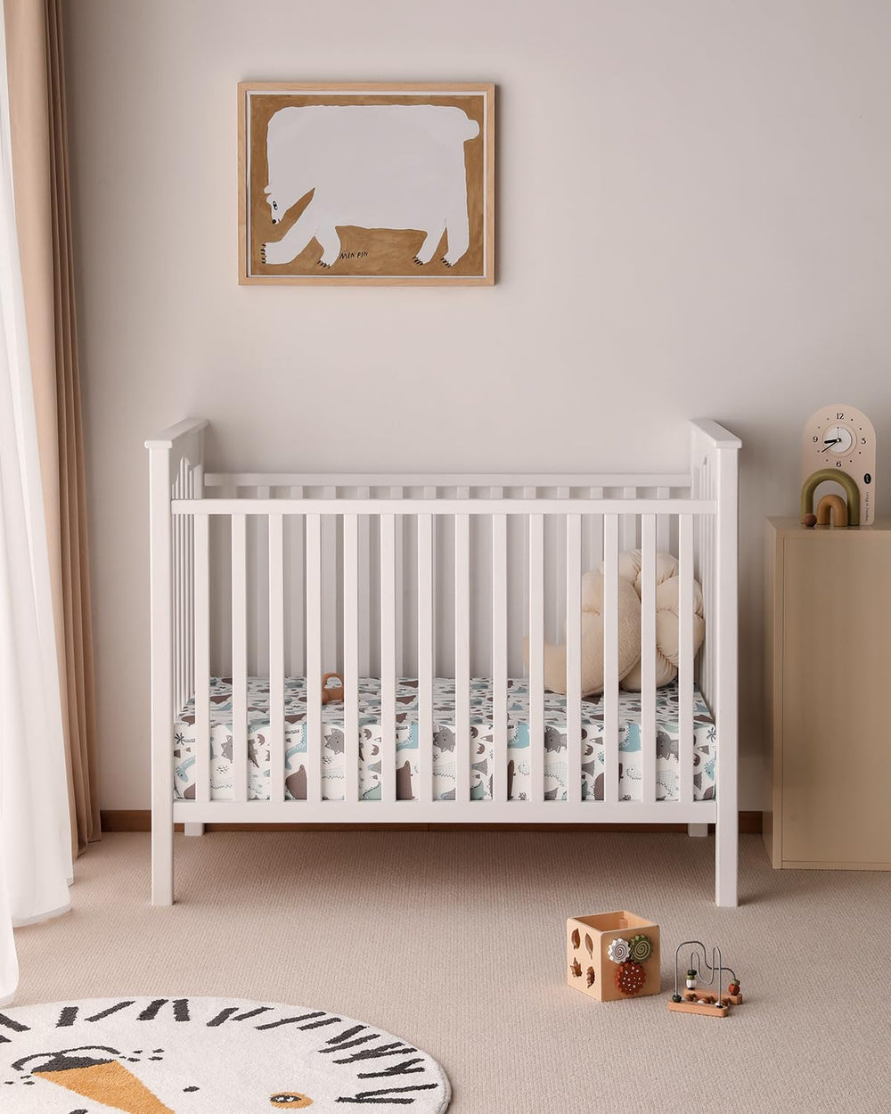 Yoofoss 52x28 crib sheet fits standard cribs and toddler beds.