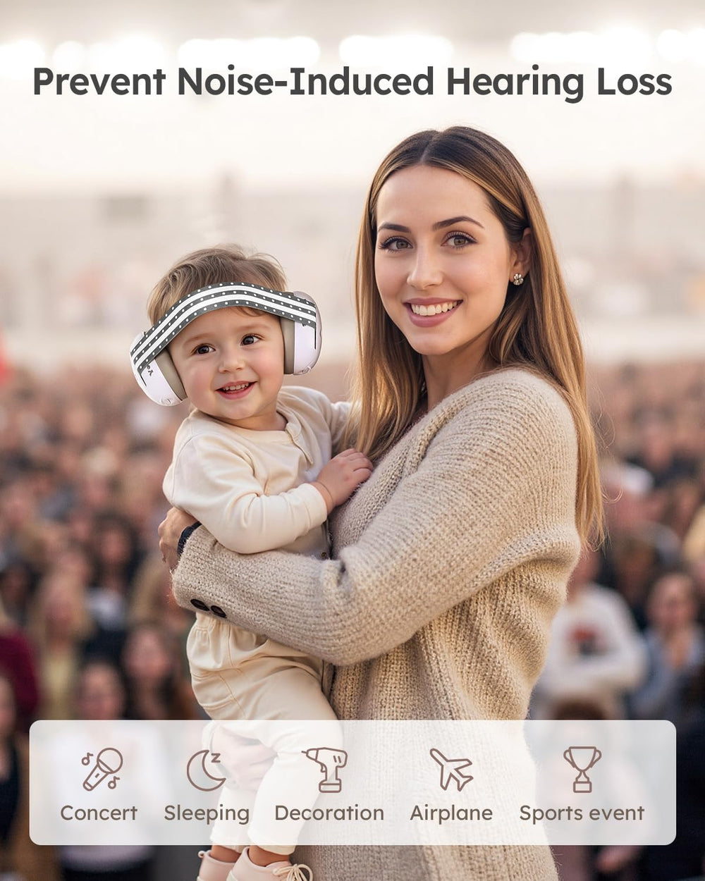 Yoofoss earmuffs suitable for concerts and travel to protect little ears.
