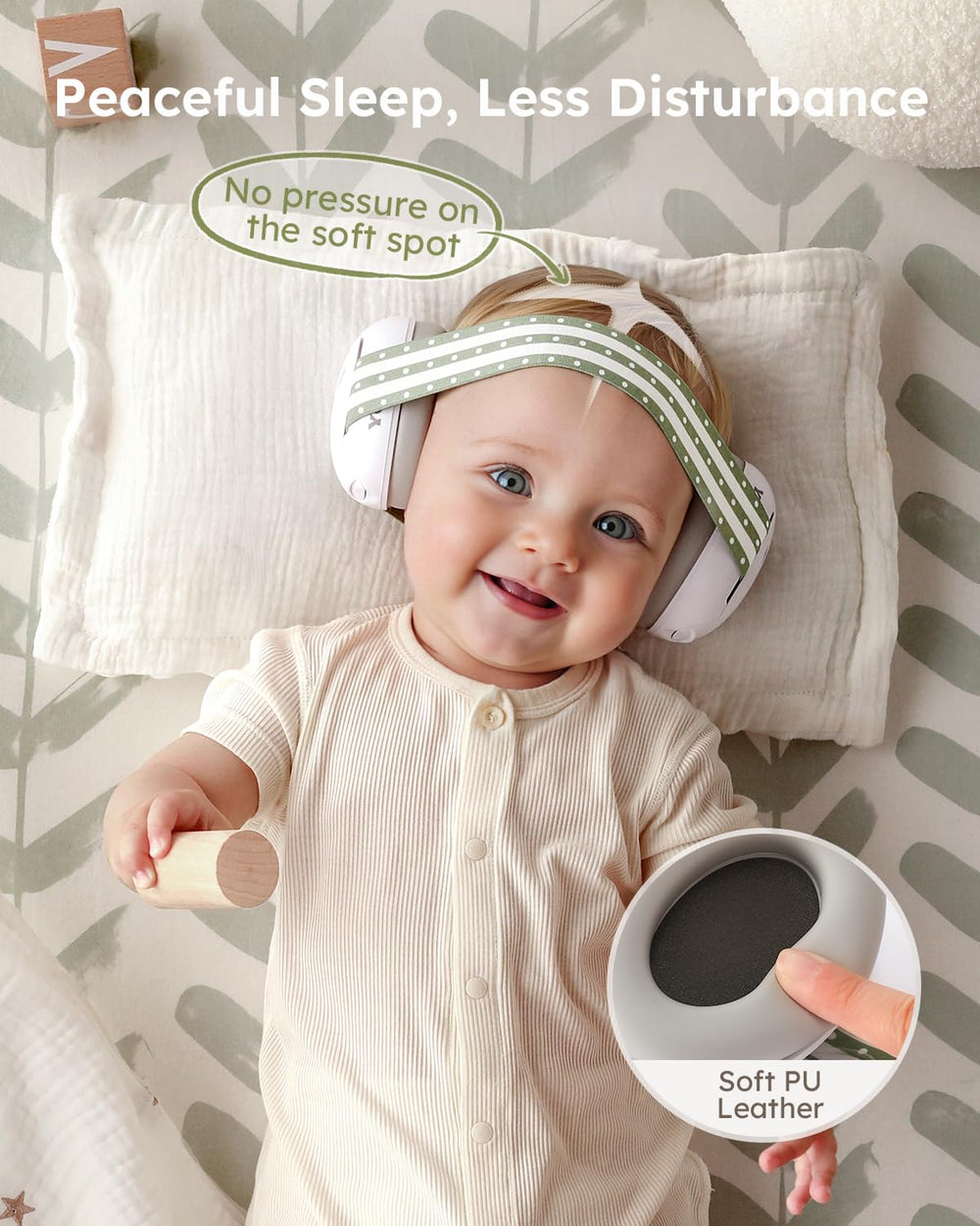 Yoofoss soft headband earmuffs providing gentle cushioning for delicate baby heads.