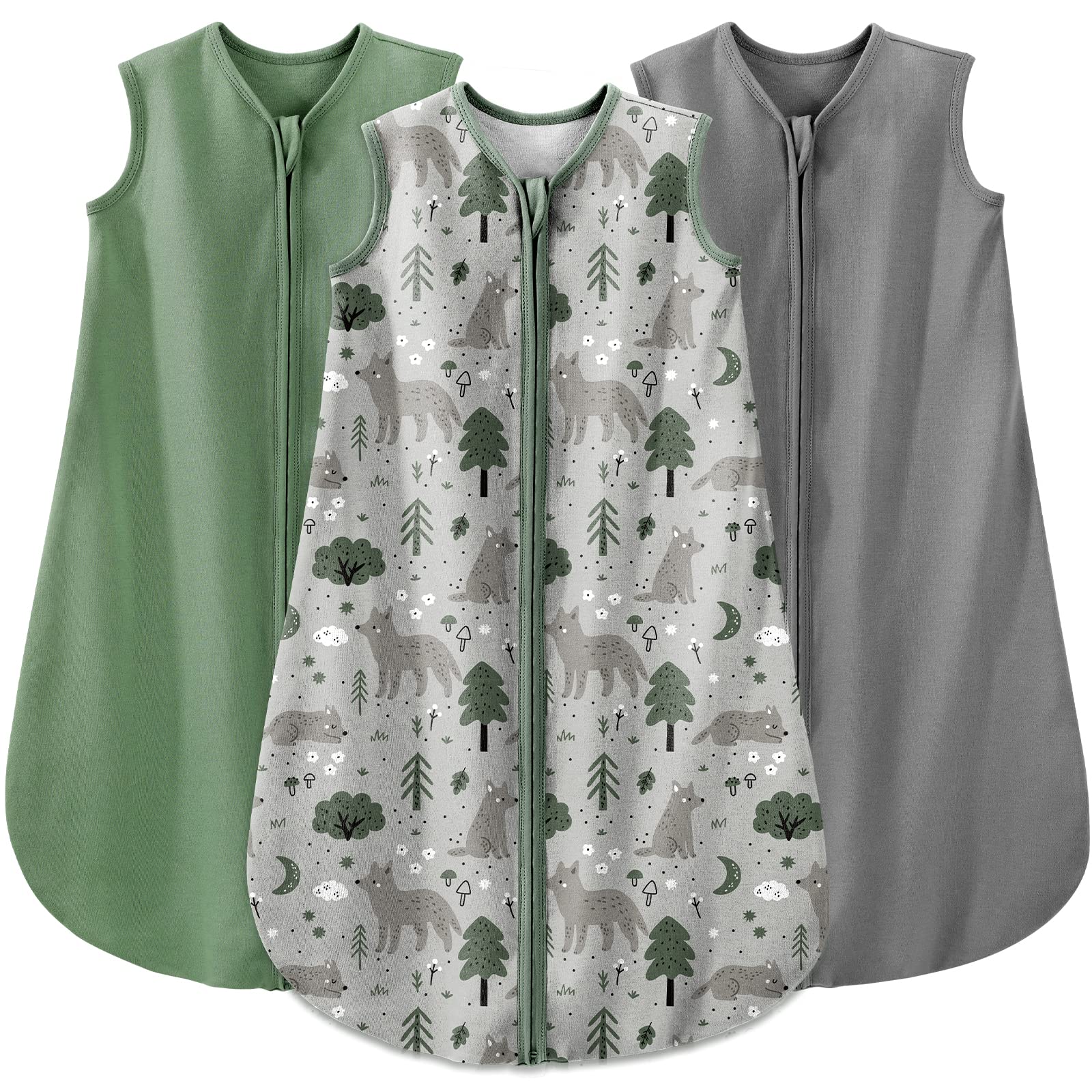 Yoofoss baby sleep sack front view showing soft organic cotton and cozy fit