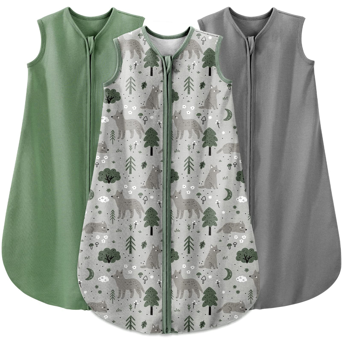 Yoofoss baby sleep sack front view showing soft organic cotton and cozy fit