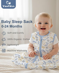 Yoofoss sleep sack showing 2-way zipper for easy night changes