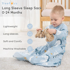 Yoofoss sleep sack with 2-way zipper for easy changes.