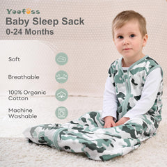 Yoofoss sleep sack 2-way zipper closeup highlights quick diaper changes.