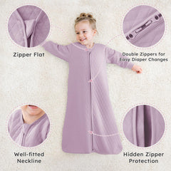 Yoofoss Sleep Sack with 2-way zipper enables easy dressing and quick diaper changes.
