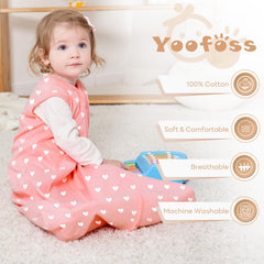 Yoofoss sleep sack with 2-way zipper for easy midnight diaper changes