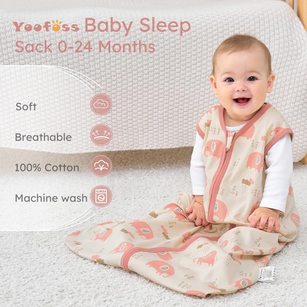 Yoofoss Sleep Sack with 2-way zipper for easy night changes.