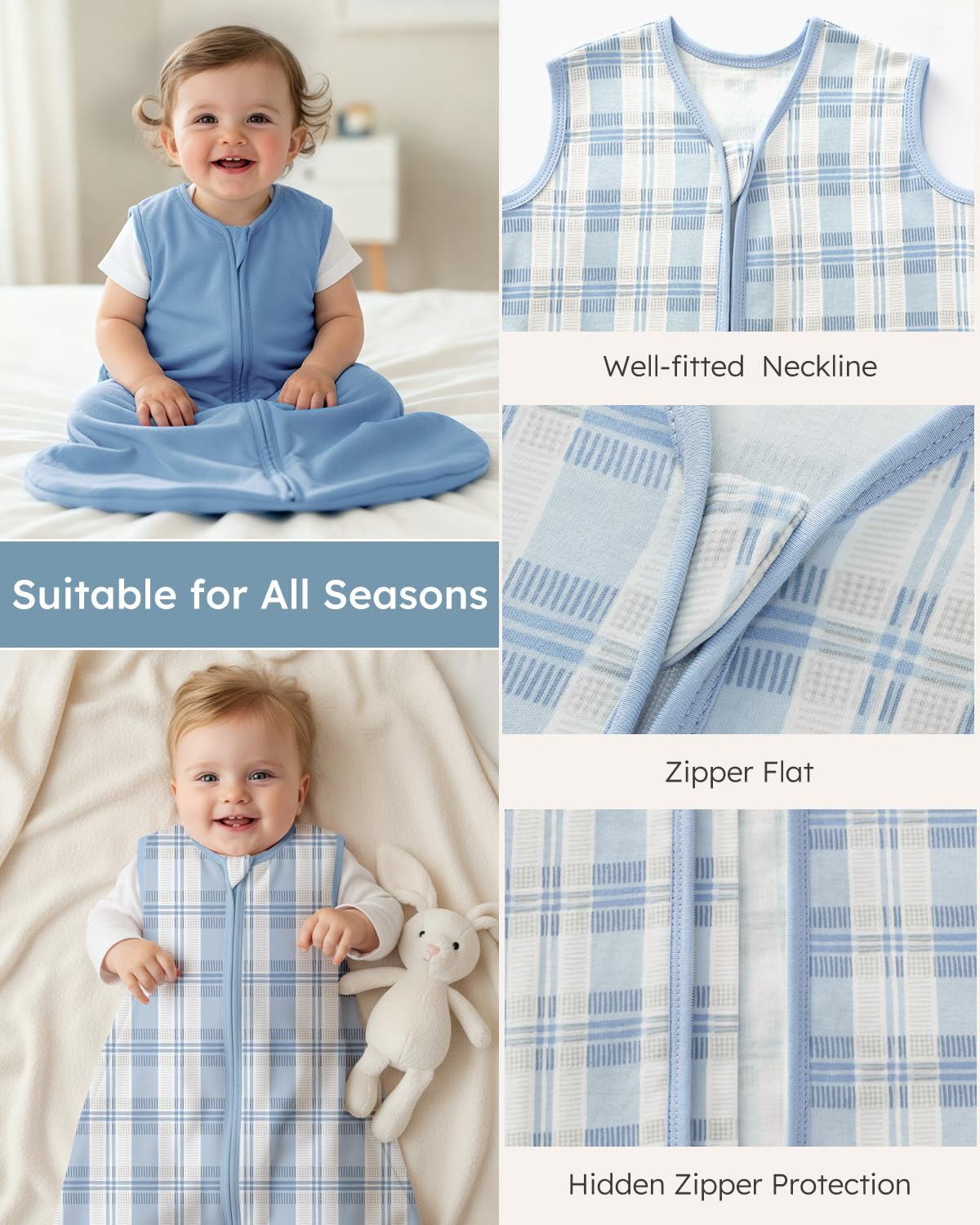 Yoofoss sleep sack 3-pack in unisex colors for versatile baby wear