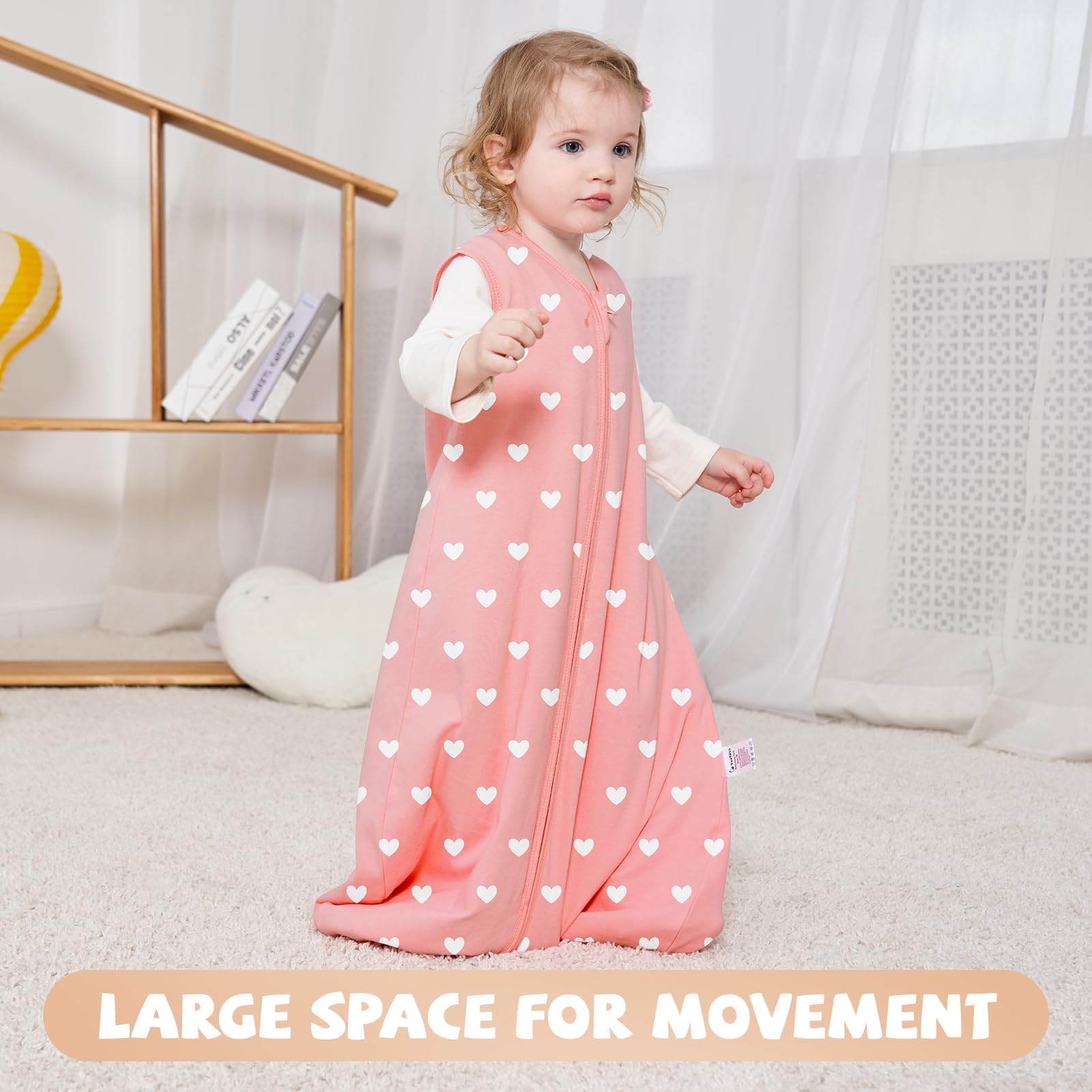 Yoofoss 3-pack sleep sacks in pastel colors for versatile baby wear.