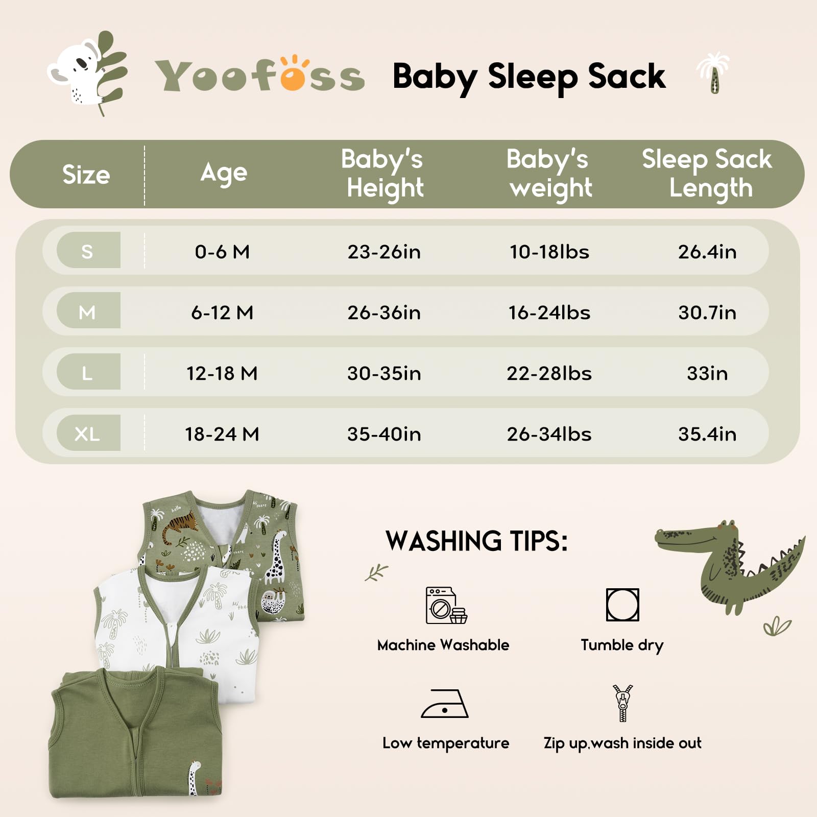 Yoofoss 3-pack sleep sacks ideal as baby shower gift.