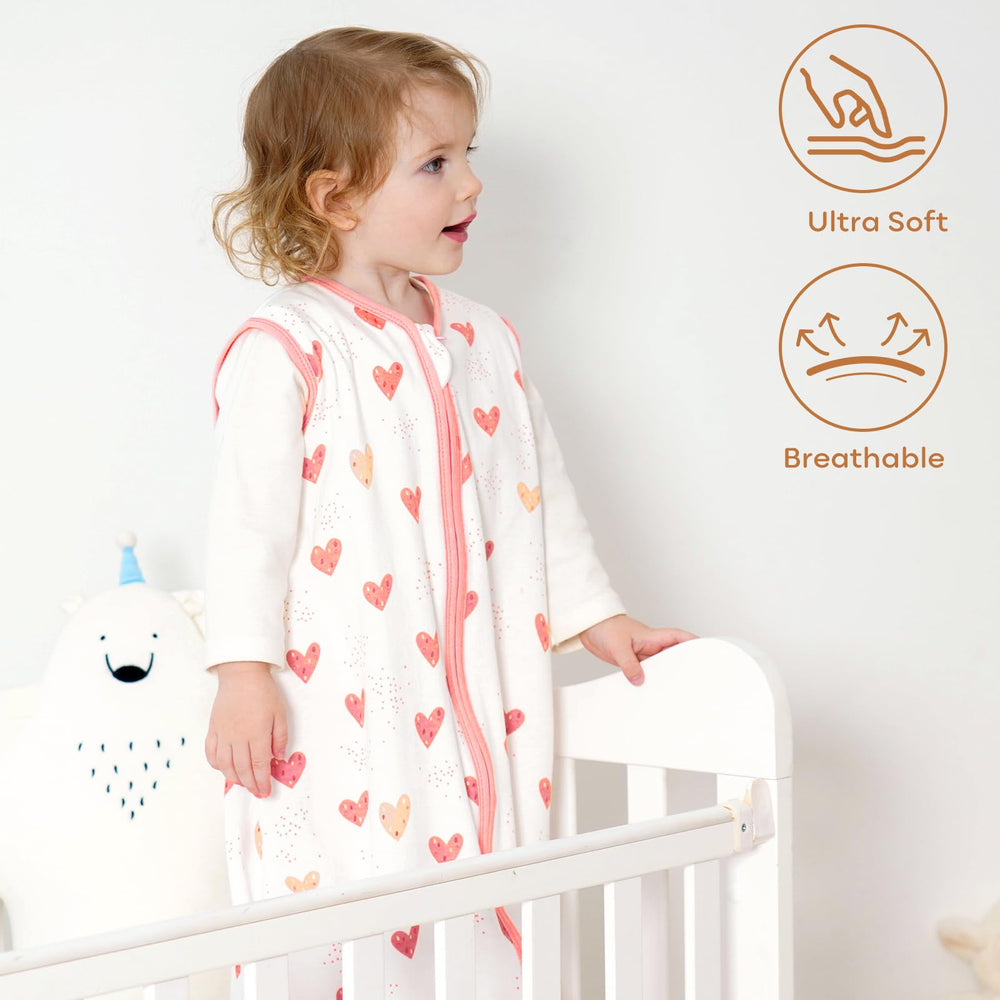 Yoofoss baby sleep sack shows arm and neck openings for a comfortable fit.