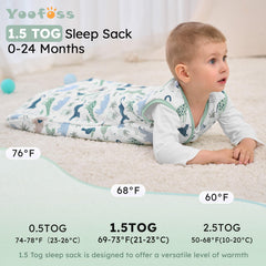 Yoofoss sleep sack bell-bottom bottom supports hip-friendly movement for babies.