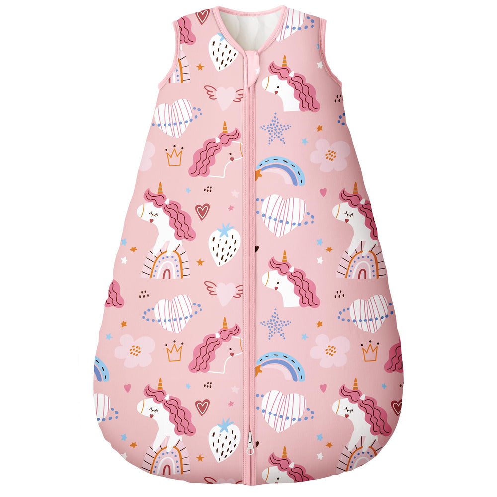Yoofoss baby sleep sack front view in 0-6 months, cozy organic cotton warmth.