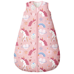 Yoofoss baby sleep sack front view in 0-6 months, cozy organic cotton warmth.