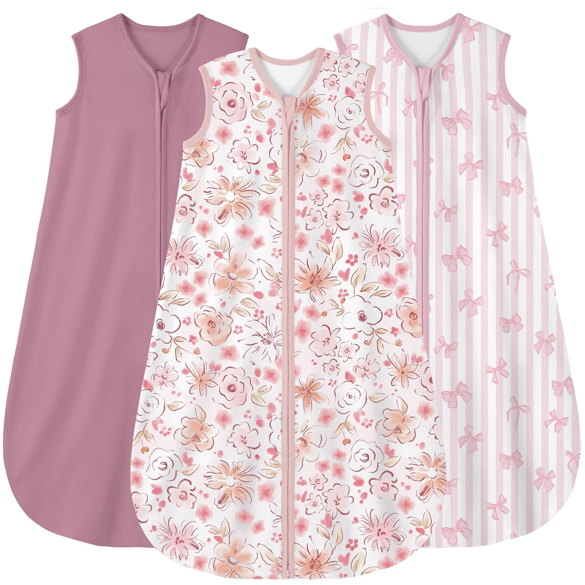 Yoofoss baby sleep sack front view highlighting soft organic cotton for gentle nighttime comfort.