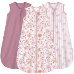 Yoofoss baby sleep sack front view highlighting soft organic cotton for gentle nighttime comfort.