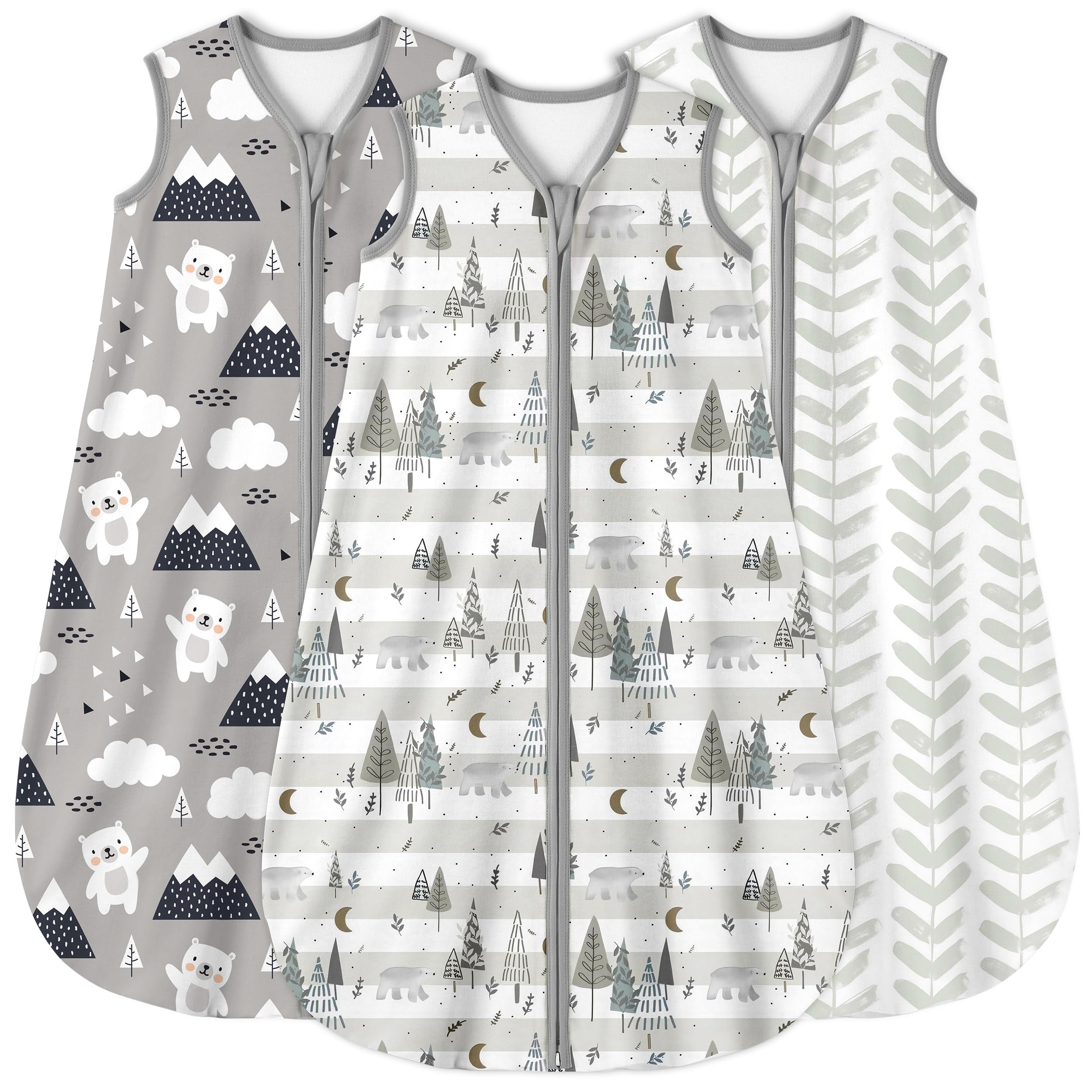 Yoofoss baby sleep sack front view shows cozy, breathable fabric for gentle warmth