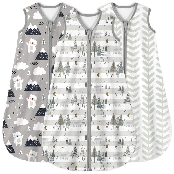 Yoofoss baby sleep sack front view shows cozy, breathable fabric for gentle warmth