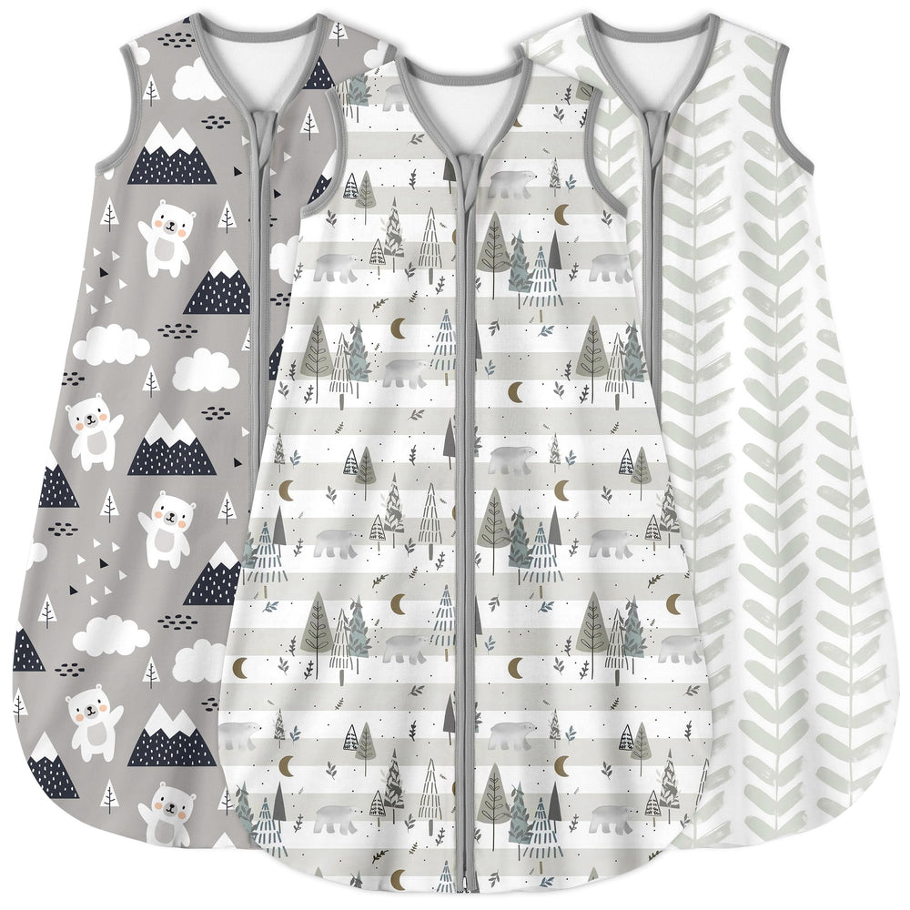 Yoofoss baby sleep sack front view shows cozy, breathable fabric for gentle warmth