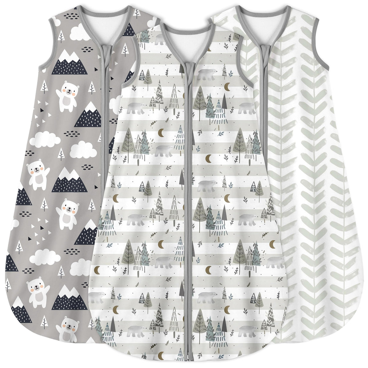 Yoofoss baby sleep sack front view shows cozy, breathable fabric for gentle warmth