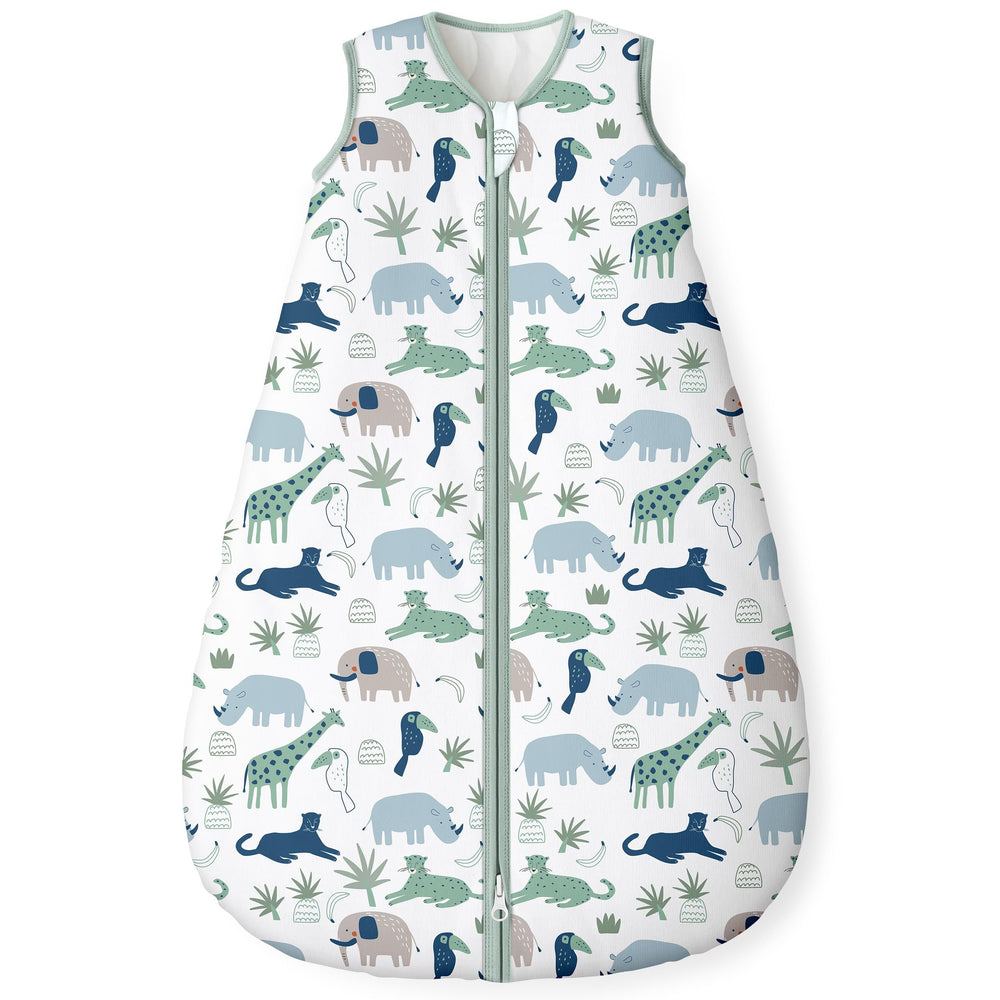 Yoofoss baby sleep sack front view shows breathable organic cotton warmth.