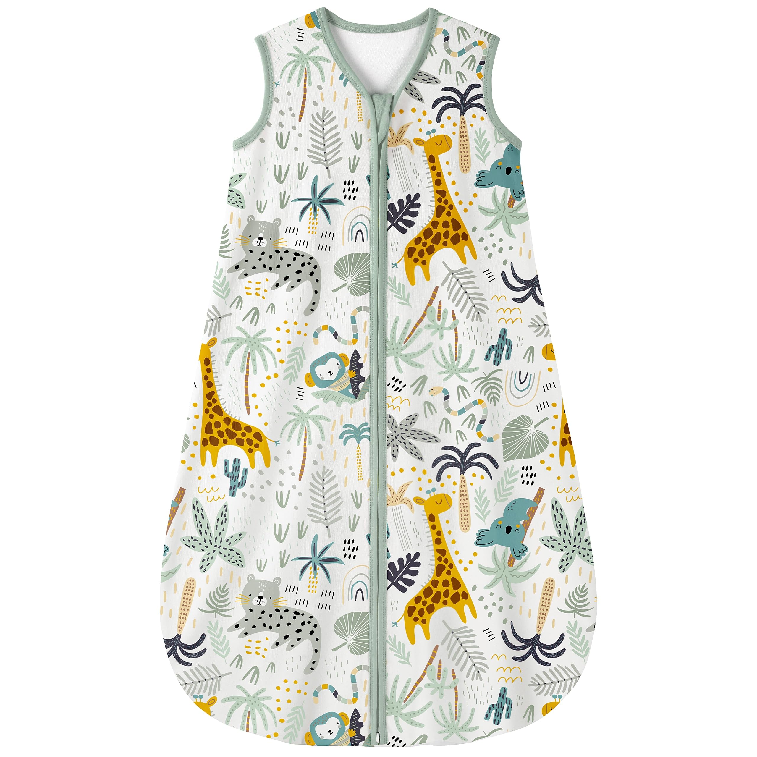 Yoofoss baby sleep sack front view in hundred percent cotton for breathable warmth and comfort.